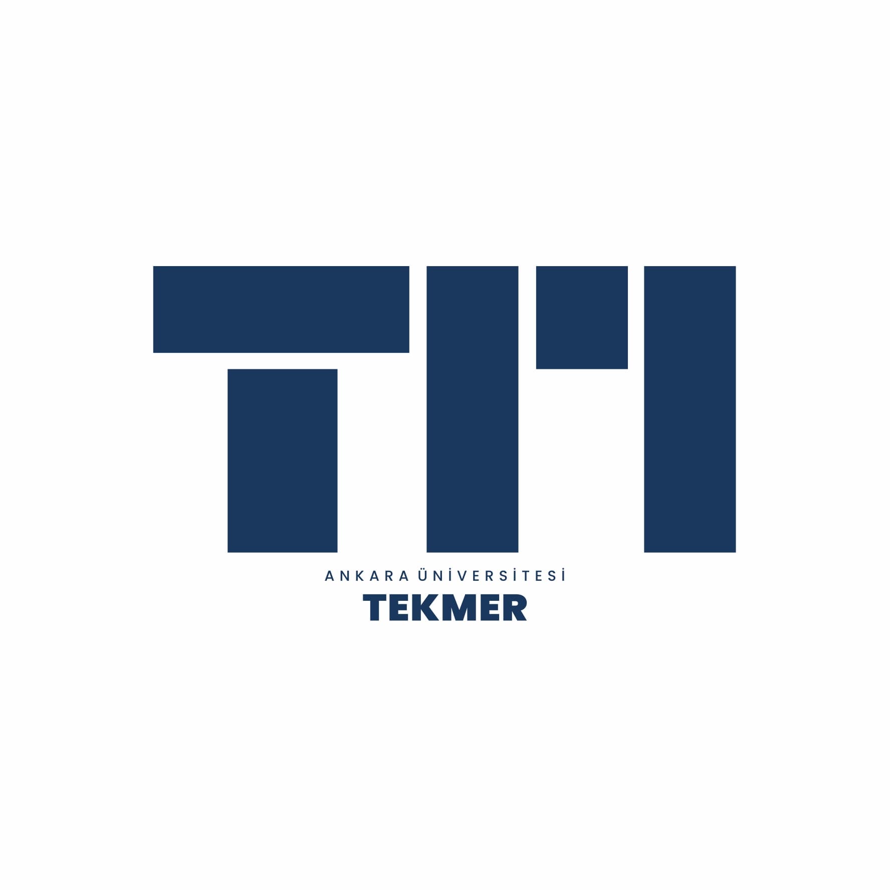 Ankara University TEKMER vertical lockup — navy on white